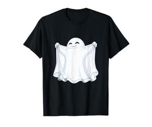Spooky Happy Ghost Holding Foglio Halloween Maglietta