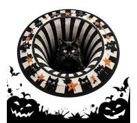 Spooky Illusion Rug - Cat Star Halloween Door Mat Washable Fall Entryway | , Washable Fabric Makes It Easy To Clean Up Autumn Mud And Dust While Keeping Your Seasonal Hallway Looking Fresh