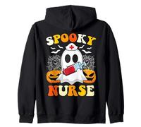 Spooky Infermiera Fantasma Groovy Halloween Carino Allattamento Felpa con Cappuccio