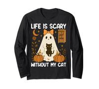Spooky Life is Scary Without My Cat Maglia a Manica