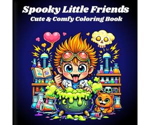 Spooky Little Friends: Cute & Comfy Coloring Book | for Adults, Teens, & Kids Featuring Adorable Creepy Creatures in Cozy Moments for Relaxation