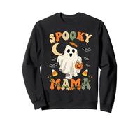 Spooky Mama Groovy Ghost Witch Halloween Costume Mamma Felpa