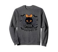 Spooky Mama Halloween Gatto Carino Fiocco Felpa
