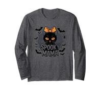 Spooky Mama Halloween Gatto Carino Fiocco Maglia a Manica