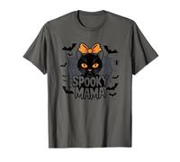 Spooky Mama Halloween Gatto Carino Fiocco Maglietta