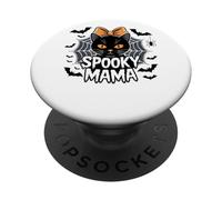 Spooky Mama Halloween gatto carino fiocco PopSockets PopGrip Adesivo