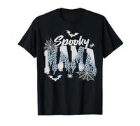 Spooky Mama Leopard Print Ghost Halloween Design Maglietta
