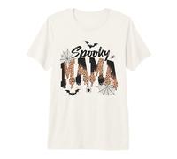 Spooky Mama Leopard Print Ghost Halloween Design Maglietta Premium