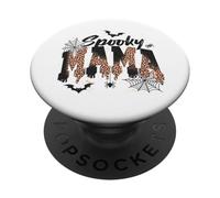 Spooky Mama Leopard Print Ghost Halloween Design PopSockets PopGrip Adesivo