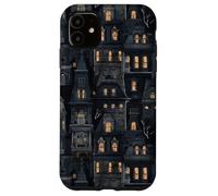 Spooky Mansion Pattern Gothic Victorian Halloween Custodia per iPhone 11