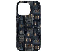 Spooky Mansion Pattern Gothic Victorian Halloween Custodia per iPhone 14 Pro Max