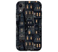 Spooky Mansion Pattern Gothic Victorian Halloween Custodia per iPhone XR