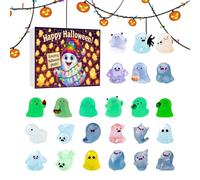 Spooky Mini Avvent Calendar-10.24x7.09 pollici Figurina fantasma 24-giorni Set per Halloween, design bagliore nel buio con un crafting dettagliato, arredamento da tavolo per divertimento stagionale, d