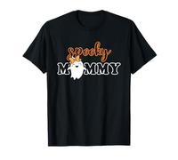 Spooky Mom Coquette Bow Boo Cute Halloween Design per la famiglia Maglietta