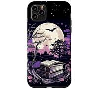 Spooky Moon Haunted Scene Halloween Book Lovers Reader Custodia per iPhone 11 Pro Max