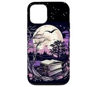 Spooky Moon Haunted Scene Halloween Book Lovers Reader Custodia per iPhone 12/12 Pro