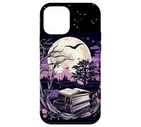 Spooky Moon Haunted Scene Halloween Book Lovers Reader Custodia per iPhone 12 mini