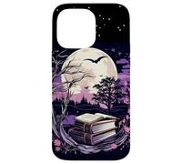Spooky Moon Haunted Scene Halloween Book Lovers Reader Custodia per iPhone 14 Pro Max