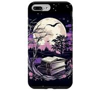 Spooky Moon Haunted Scene Halloween Book Lovers Reader Custodia per iPhone 7 Plus/8 Plus