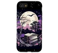 Spooky Moon Haunted Scene Halloween Book Lovers Reader Custodia per iPhone SE (2020) / 7/8