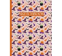 Spooky Night Hardcover Art Journal: A Durable Witch Themed Sketch Book for Drawing - Premium 8.25" x 11" Blank Unlined Pages for Halloween Creations
