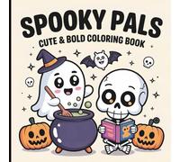 Spooky Pals: Cute & Easy Halloween Coloring Book for Kids & Adults-Featuring Cozy Ghosts, Pumpkins & Cats | Large-Print Pages for Relaxing Fall Fun