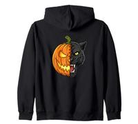 Spooky Panther Pumpkin, Design Ibrido per Halloween Felpa con Cappuccio