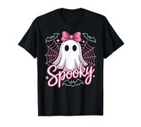 Spooky Pink Halloween Ghost Ragnatele Ragnatele Bambini Giovani Donne Maglietta