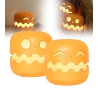 Spooky Pumpkin Night Light, 2024 New Jack o Lantern Night Light with Push Switch, Cute Creative Pumpkin Lamp, Halloween Night Light, Pumpkin Lamp LED Rechargeable, (Hi+dai)