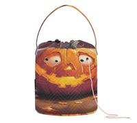 Spooky Pumpkin Yarn Bags Crochet Organizer Tote Borsa da Viaggio Portatile per Uncinetto Strumenti di Stoccaggio Crochet