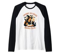 Spooky Readers Book Club Witch Cat Magic Maglia con Maniche Raglan