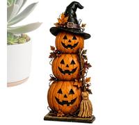 Spooky Retro Halloween Decor Table Sign Handmade Haunted House Block