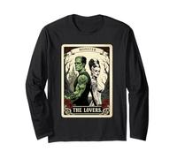 Spooky Romance Frankenstein The Lovers Tarocchi Carino Halloween Maglia a Manica