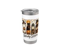 Spooky Season Black Cat Ghost Pumpkin Halloween Bicchiere termico in acciaio inox doppia parete