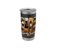 Spooky Season Black Cat Ghost Pumpkin Halloween Bicchiere termico in acciaio inox doppia parete