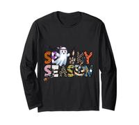 Spooky Season Camicia Ghost House Witch Pumpkin Maglia a Manica