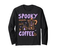 Spooky Season Coffee Lover Halloween Fall Autumn Ghost Maglia a Manica