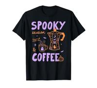 Spooky Season Coffee Lover Halloween Fall Autumn Ghost Maglietta