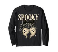 Spooky Season Coquette Cherries Ghost Bow Cherry Cherry Halloween Maglia a Manica
