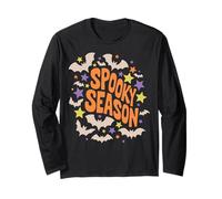 Spooky Season Halloween Boho Bats Stars Maglia a Manica