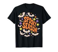 Spooky Season Halloween Boho Bats Stars Maglietta