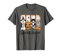Spooky Season Halloween Fantasma Zucca Gatto Maglietta