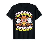 Spooky Season Halloween Kawaii Girl, graziosa decorazione a forma di zucca fantasma Maglietta