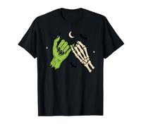 Spooky Season Halloween Vibes Pinky Promise Skeleton Bat Maglietta