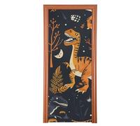 Spooky Season Jurassic Dinosaur Halloween Front Door Covers 91,4 x 248,9 cm Bianco Blu Banner Holiday Party Supplies L