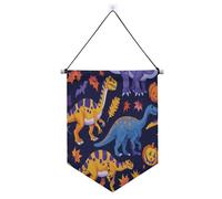 Spooky Season Jurassic T-rex banner appeso con asta telescopica banner da parete decorazioni da cortile all'aperto per interni, feste all'aperto suministros para fiesta de a?o nuevo