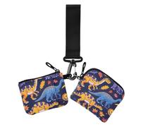 Spooky Season Jurassic T-rex - Portafogli da donna, grande capacità, organizer per carte di credito, con tasca portamonete con cerniera, confezione da 2