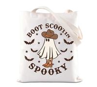 Spooky Season Tote Bag Cowboy Ghost Regalo Cowgirl Fantasma Regalo Western Halloween Party Borsa Boot Scootin Spooky Borsa a tracolla, Borsa Scootin, 35*40cm