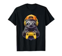 Spooky Season Zombie Sloth Gamer Video Gaming Boys Kids Maglietta