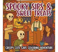 Spooky Sips & Sweet Treats: A Creepy-Cute Café Coloring Book for Adults to Relax, Sip, and Color Away Stress